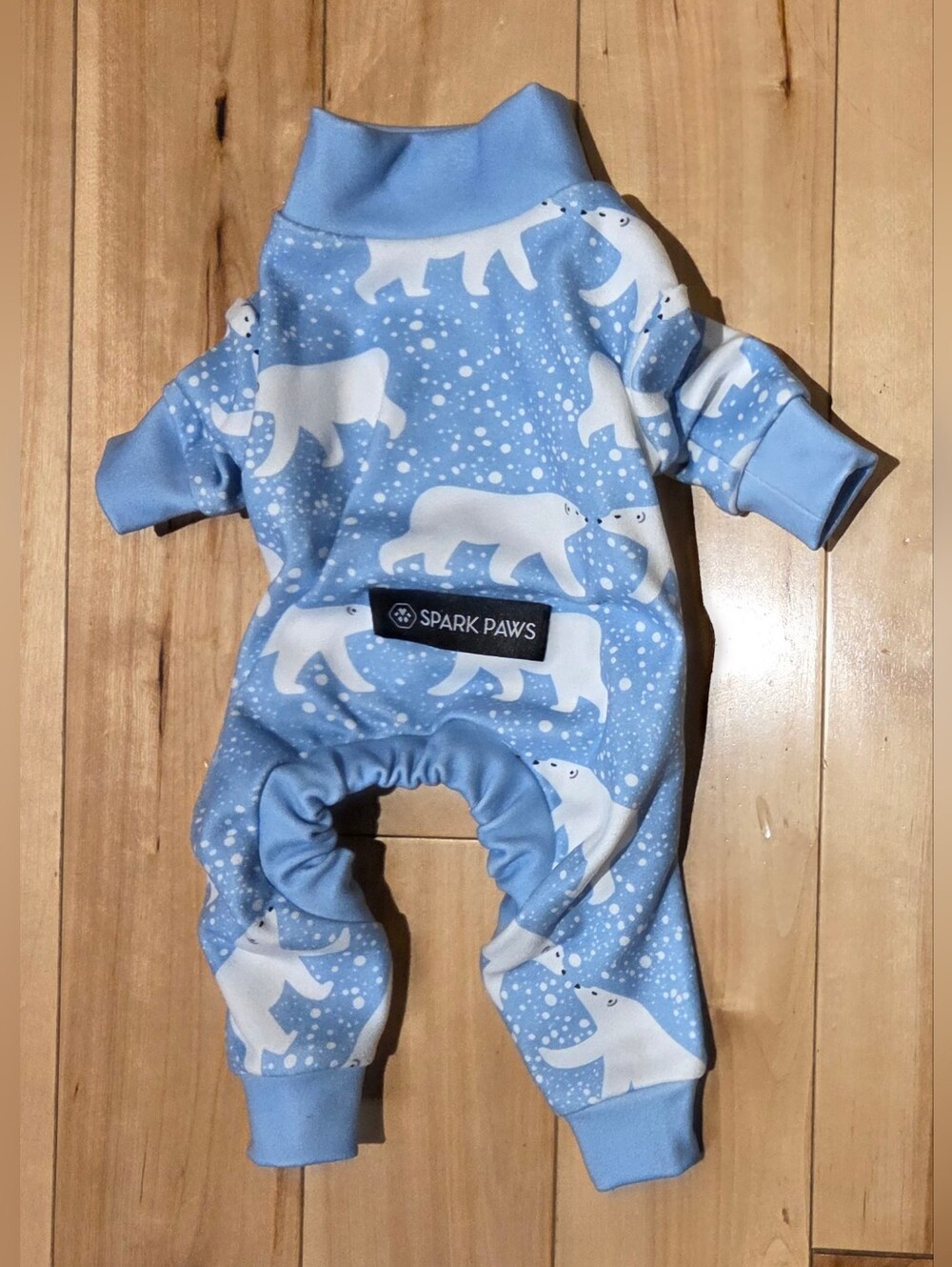 NEW Spark Paws 🐾 Super Soft Blue Polar Bear Dog Pajamas (S)